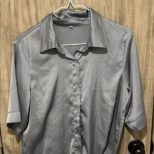 Amazon Women's Gray Satin Pajama Top